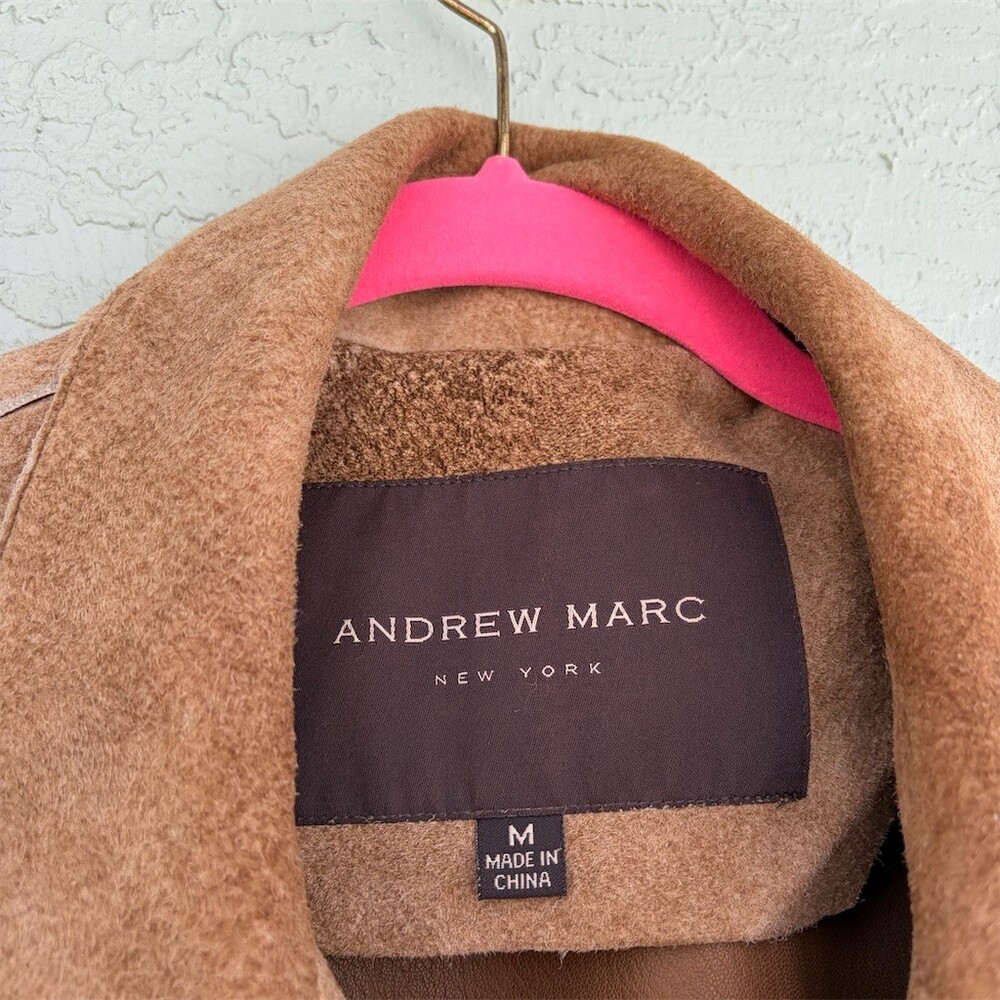 Andrew Marc New York Jacket Men's Size M Brown Button Front Lined Pockets - Picture 6 of 11